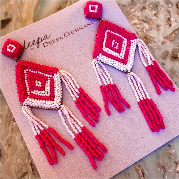 NWT Anthropologie Deepa Beaded Diamond Chandeliers - Picture 2 of 8